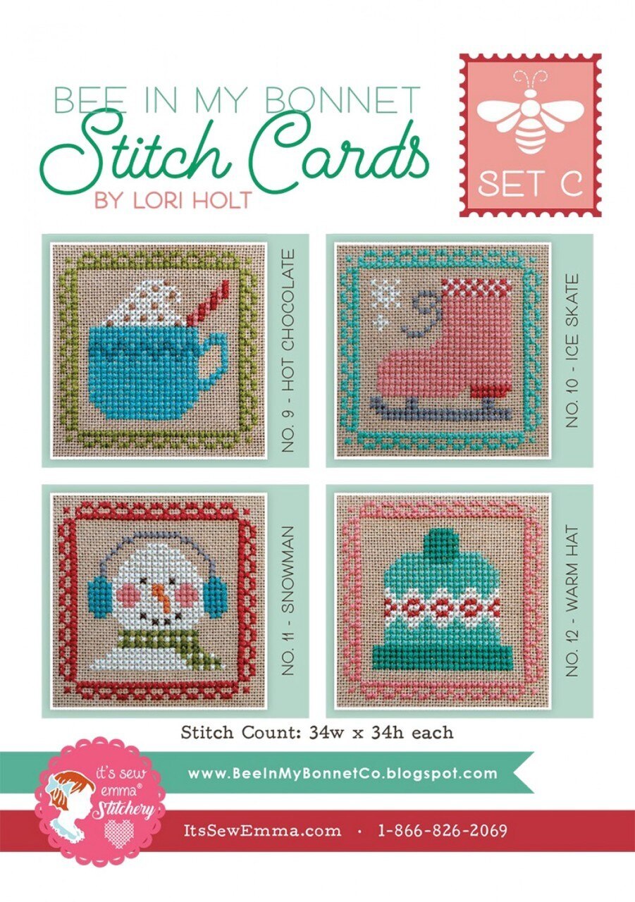 Lori Holt - Bee in My Bonnet Cross Stitch Cards Set C sewing and quilting product