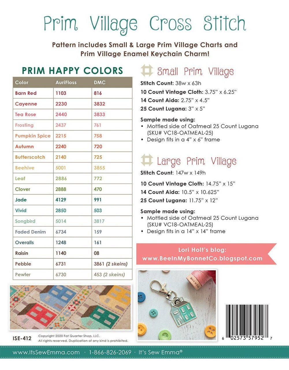 Prim Village Cross Stitch by Lori Holt sewing and quilting product
