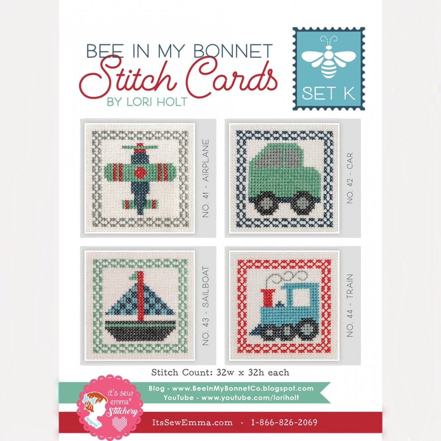 Lori Holt - Bee in My Bonnet Cross Stitch Cards Set K sewing and quilting product