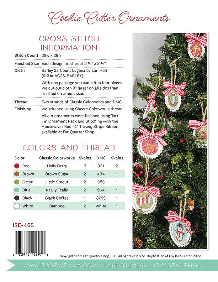 Cookie Cutter Ornaments Cross Stitch Pattern , quilting and craft projects