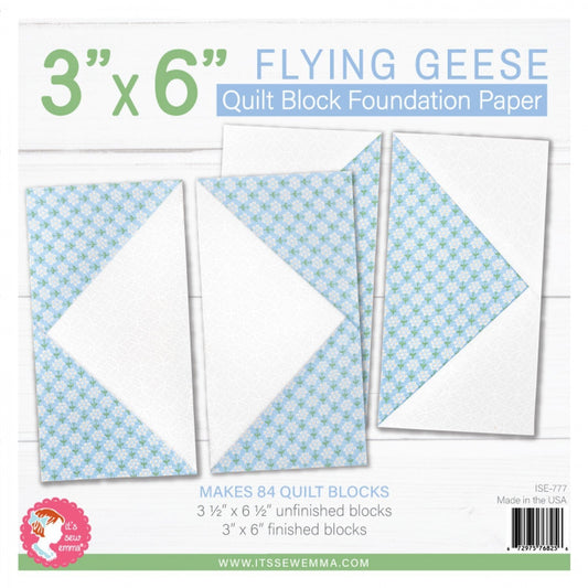 Foundation Paper - 51 mm x 102 mm Flying Geese Quilt Block Pad , pattern making and craft projects