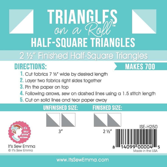 Triangles on a Roll 64 mm Half Square 50ft Roll sewing and quilting product