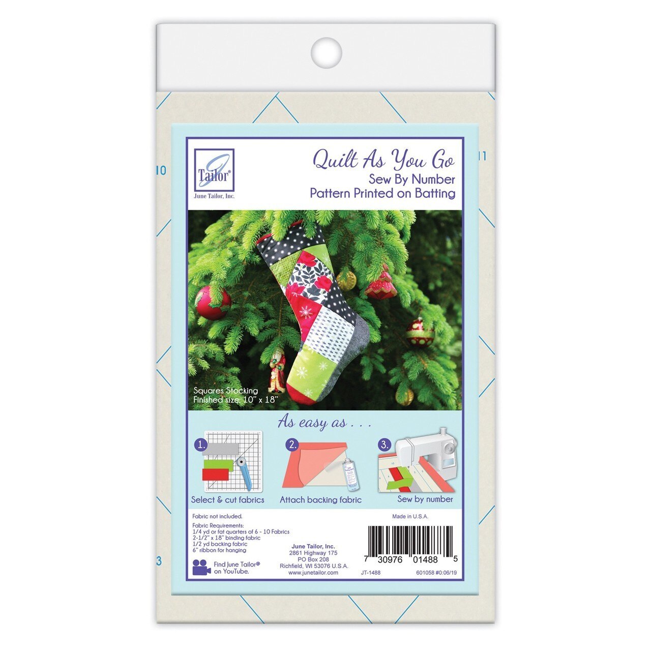QAYG Holiday Stocking Square Pattern , quilting and craft projects