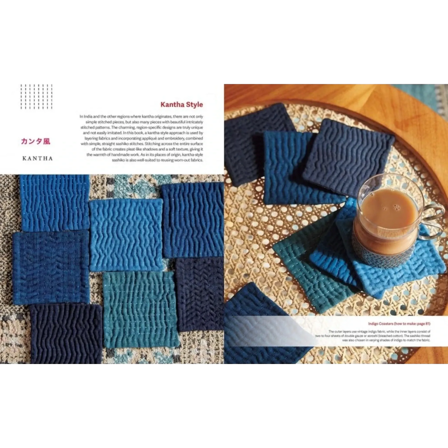 Modern Sashiko: 26 Mixed-Style Sashiko Projects for Everyday Items Book , piecing and stitching