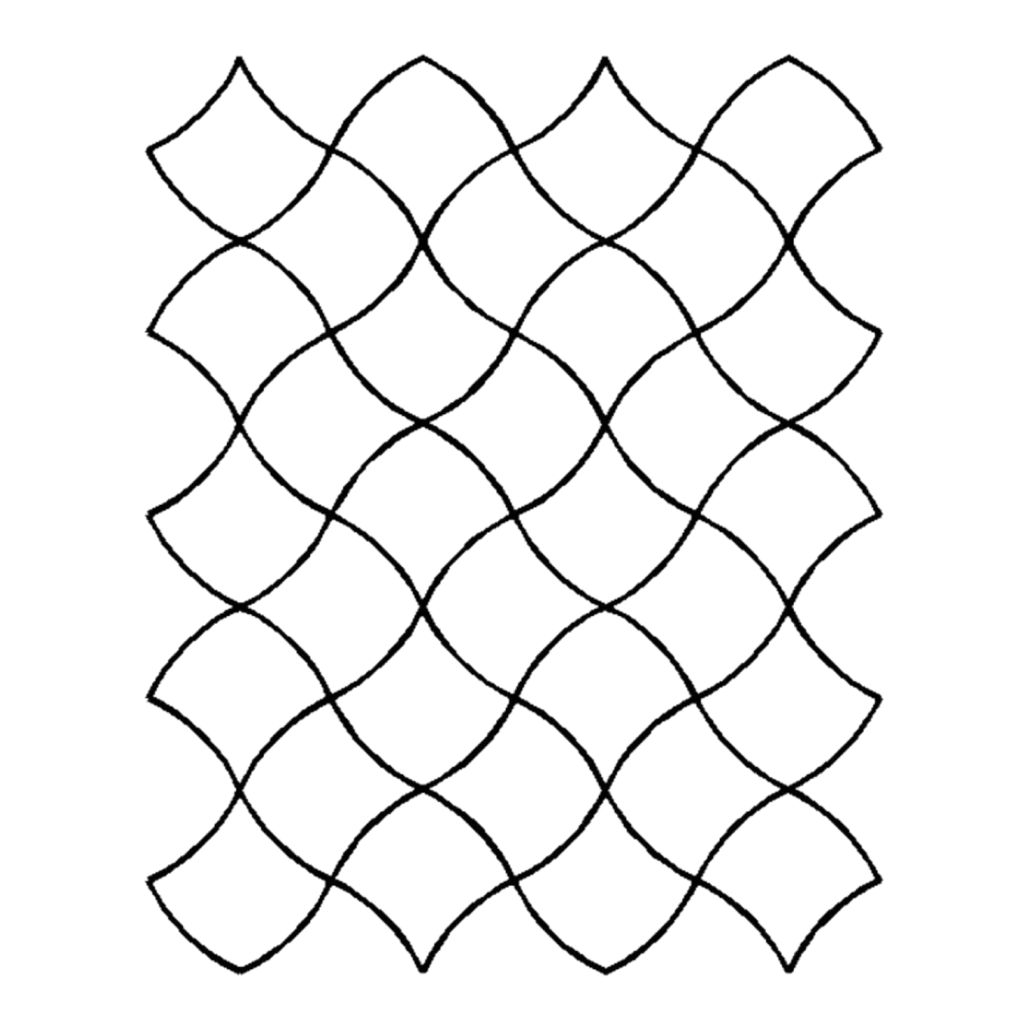 Quilt Stencil - Edyta Sitar Ripple Background 48 mm Rows for precise cutting, marking and patchwork