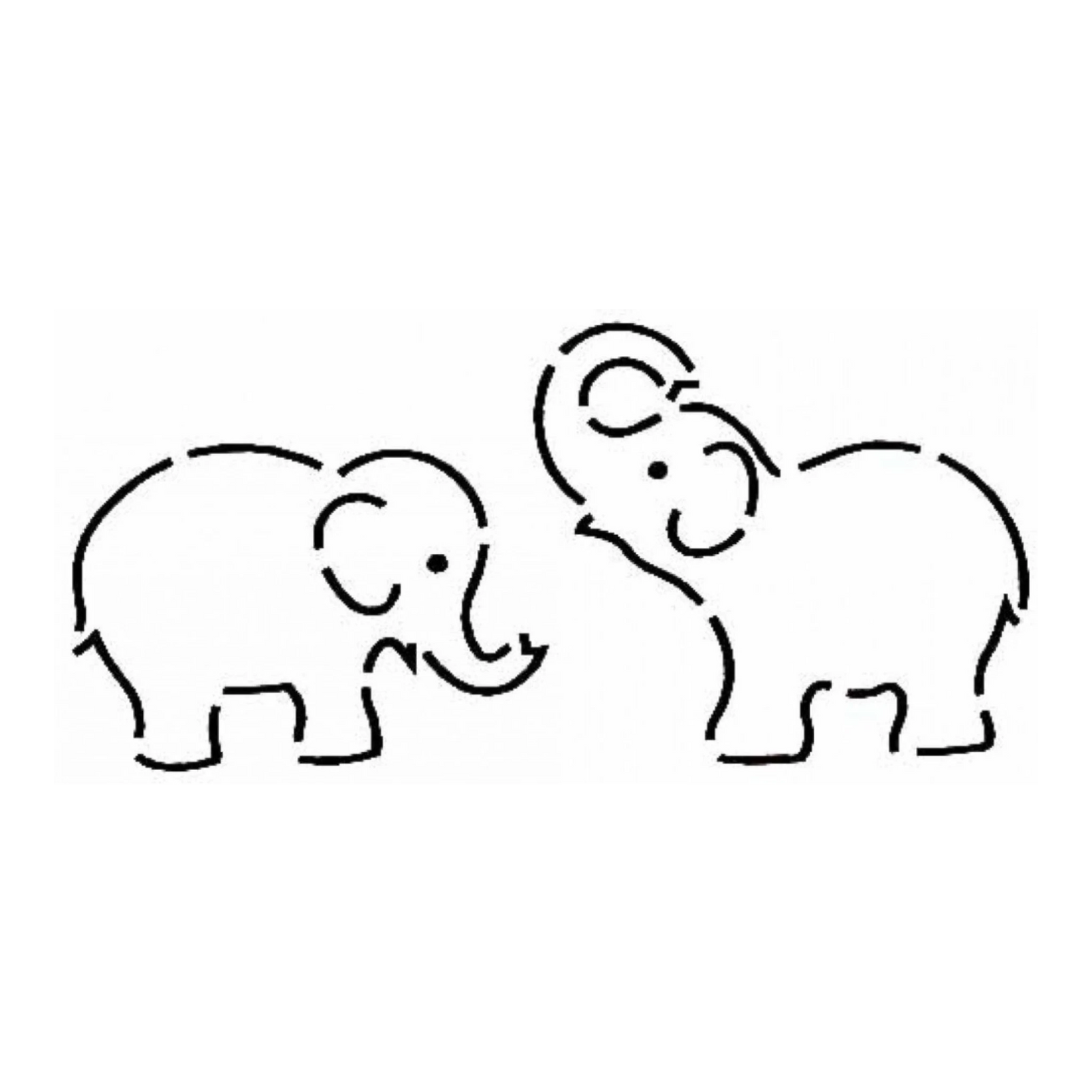 Quilt Stencil - ELEPHANTS 102 mm for precise cutting, marking and patchwork