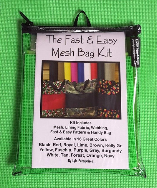 Fast and Easy BLACK Mesh Bag Kit for bag making, sewing and creative projects