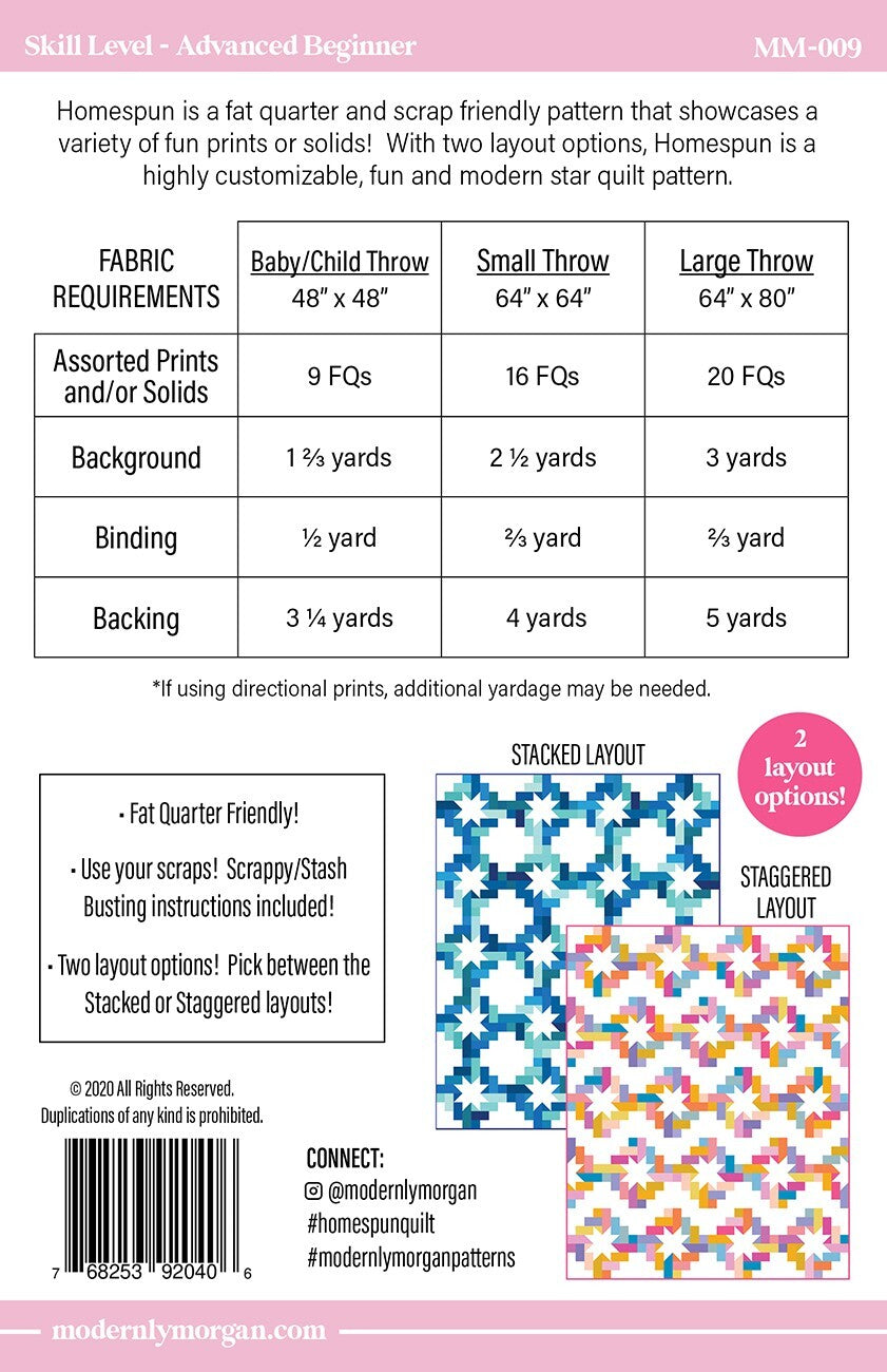 Homespun Quilt Pattern , quilting and craft projects