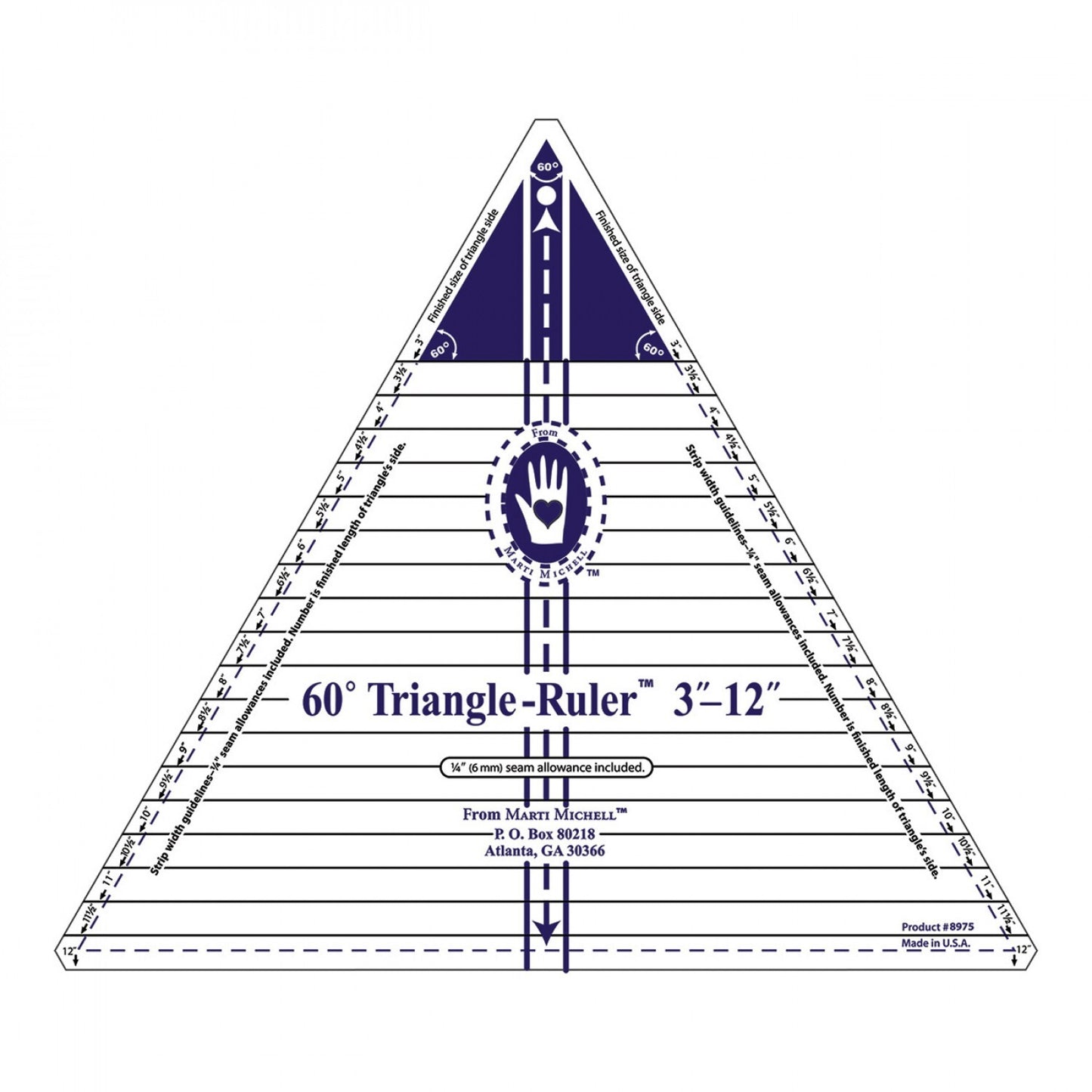 Marti Michell - 60 Degree Triangle Ruler - 12 in