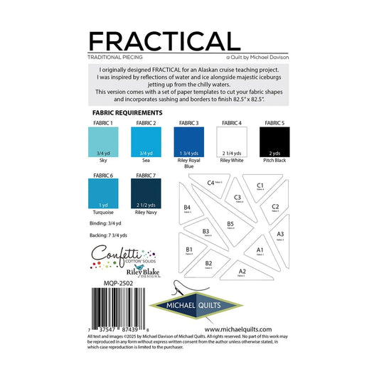 Fractical Quilt Pattern - Michael Quilts - 82.5 inch x 82.5 inch