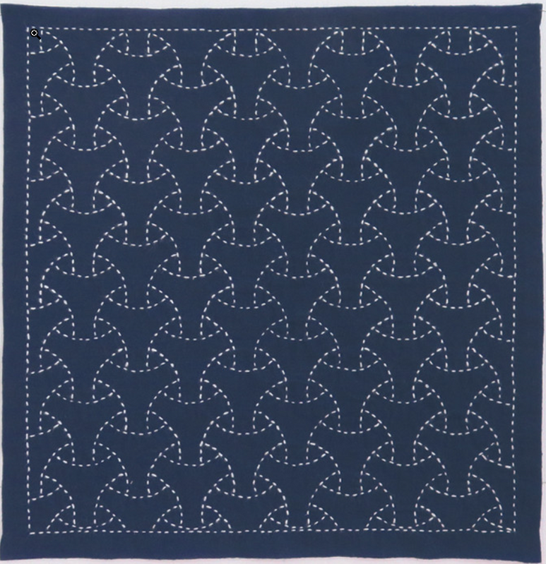 Hana Fukin Sashiko Sampler Kit Tobi Asanoha Navy , piecing and stitching
