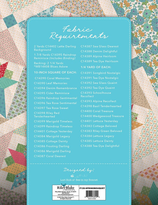 Bee in my Bonnet Spring Bouquets Quilt Pattern for bag making and sewing projects
