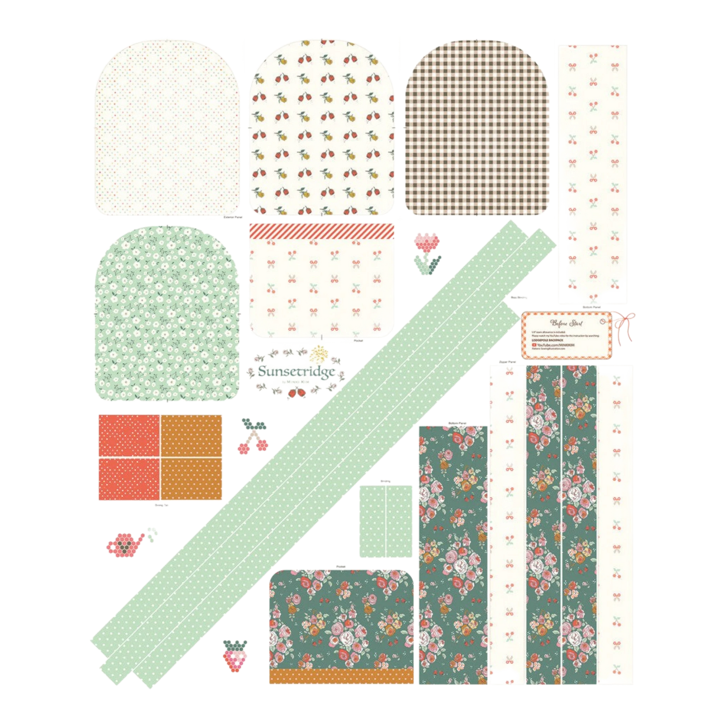 Sunsetridge - Backpack Panel for patchwork, quilting and sewing