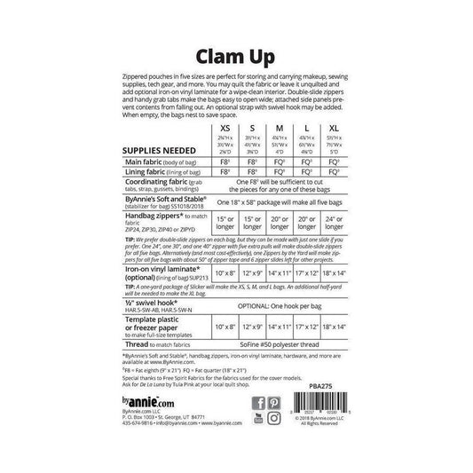 Clam Up!! Zippered Pouch Pattern