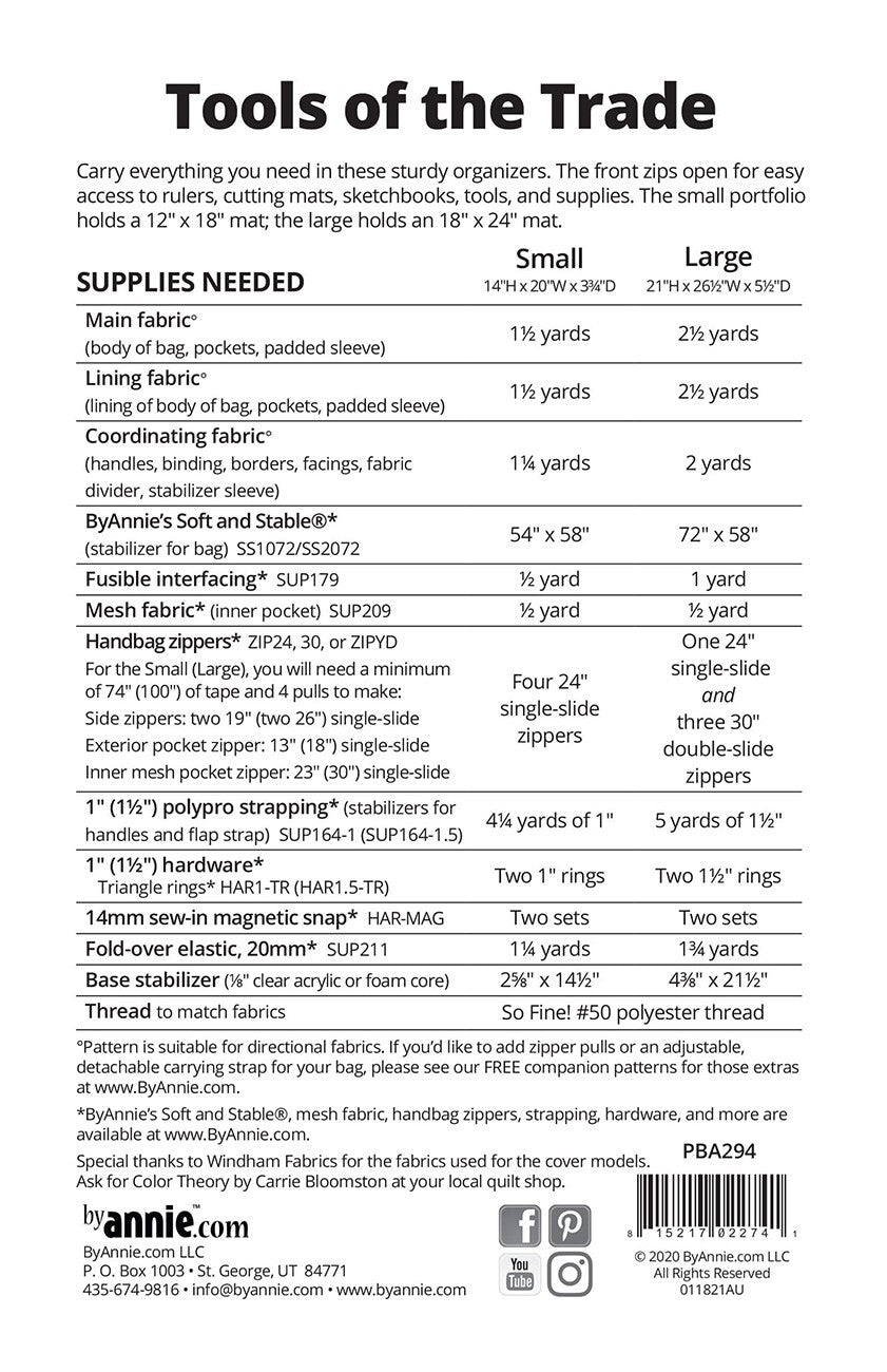 Tools of the Trade Pattern , crafting and sewing tasks