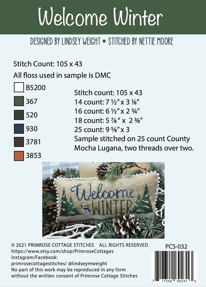 Welcome Winter Cross Stitch Pattern
