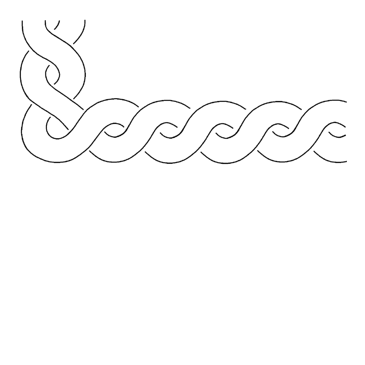 Pretzel Cable Border Stencil 3inch