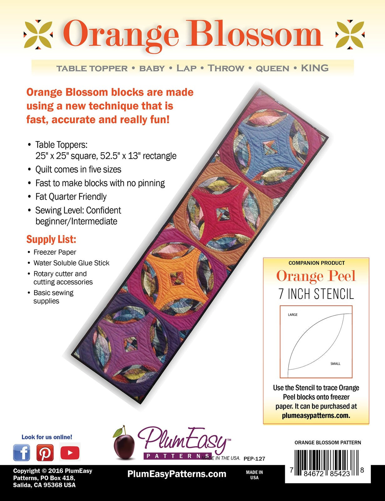 Orange Blossom Quilt Pattern , quilting and craft projects