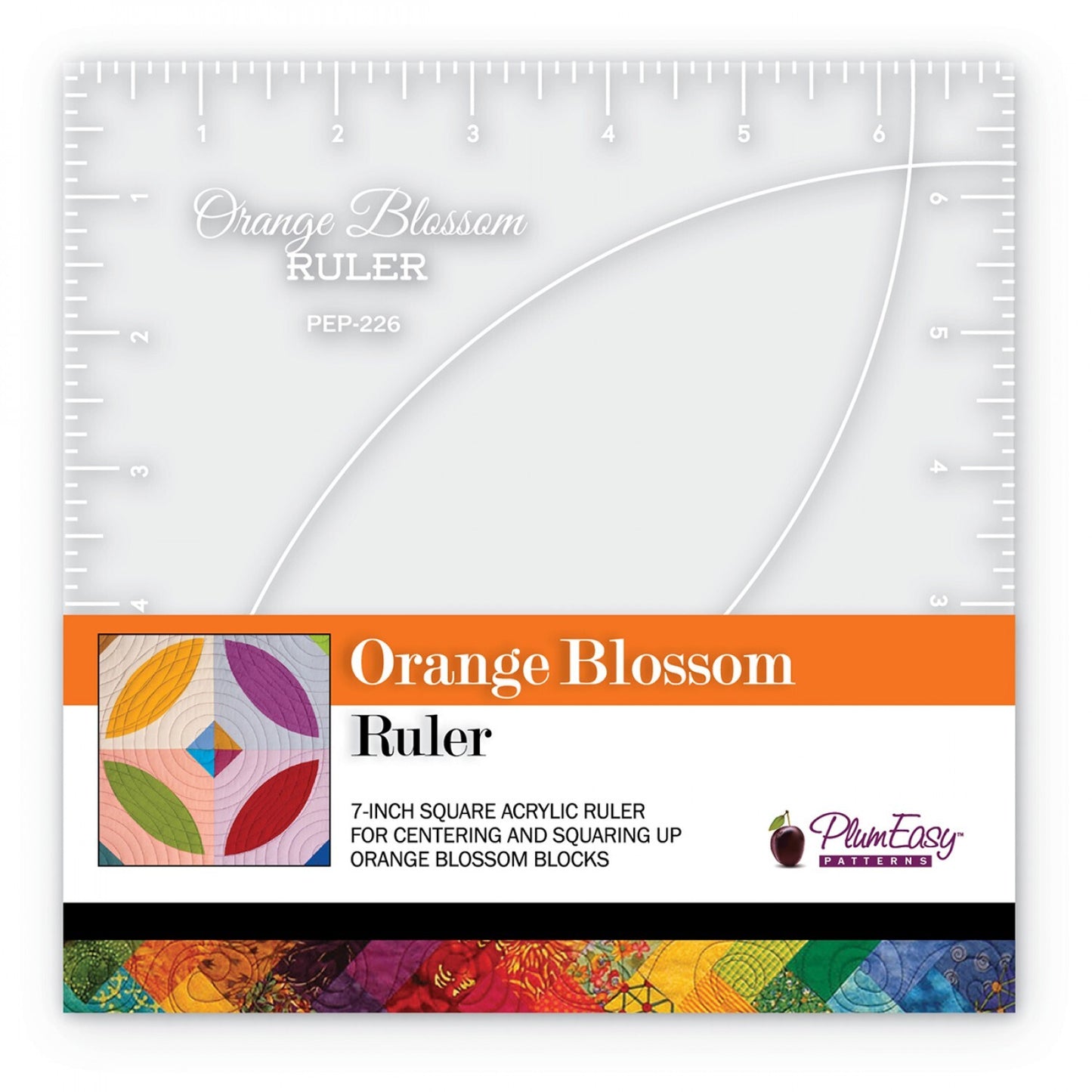 Orange Blossom Ruler for precise cutting, marking and patchwork