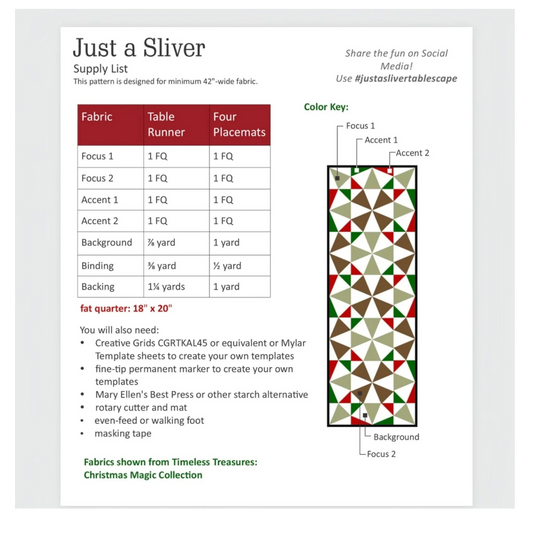 Just A Sliver Table Placemat Set Pattern