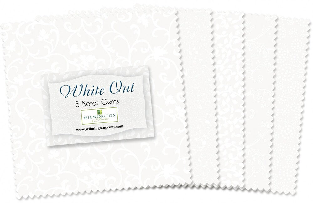 White Out 127 mm Charm Pack 42pc for patchwork, quilting and sewing