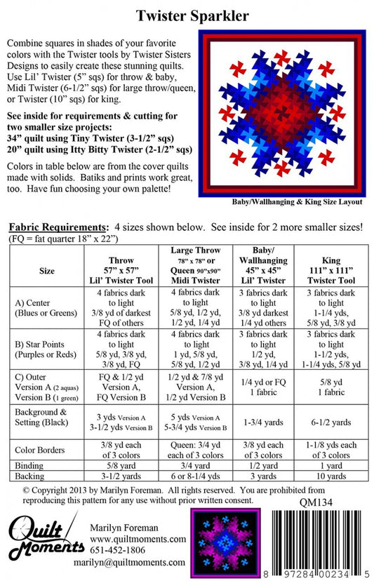 Twister Sparkler Quilt Pattern , quilting and craft projects