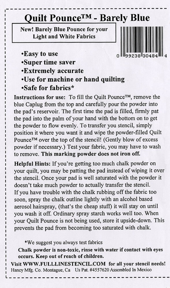 Pounce Chalk Pad - Barely Blue by Hancy sewing and quilting product