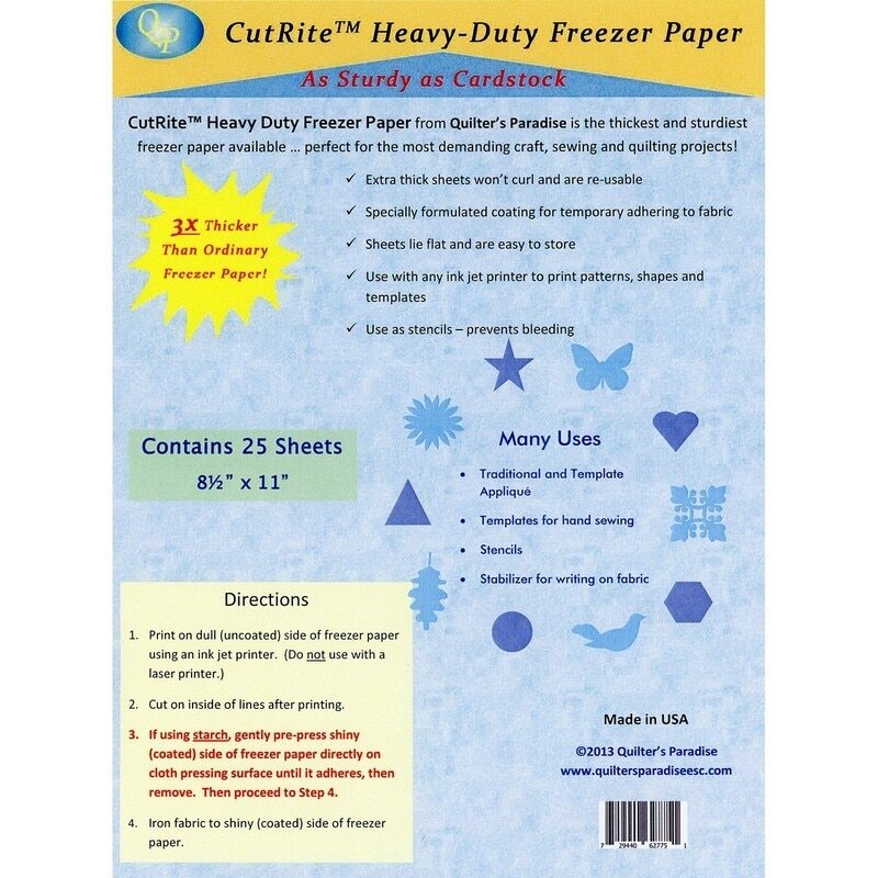 Cut Rite Heavy Duty Freezer Paper 25pk , pattern making and craft projects