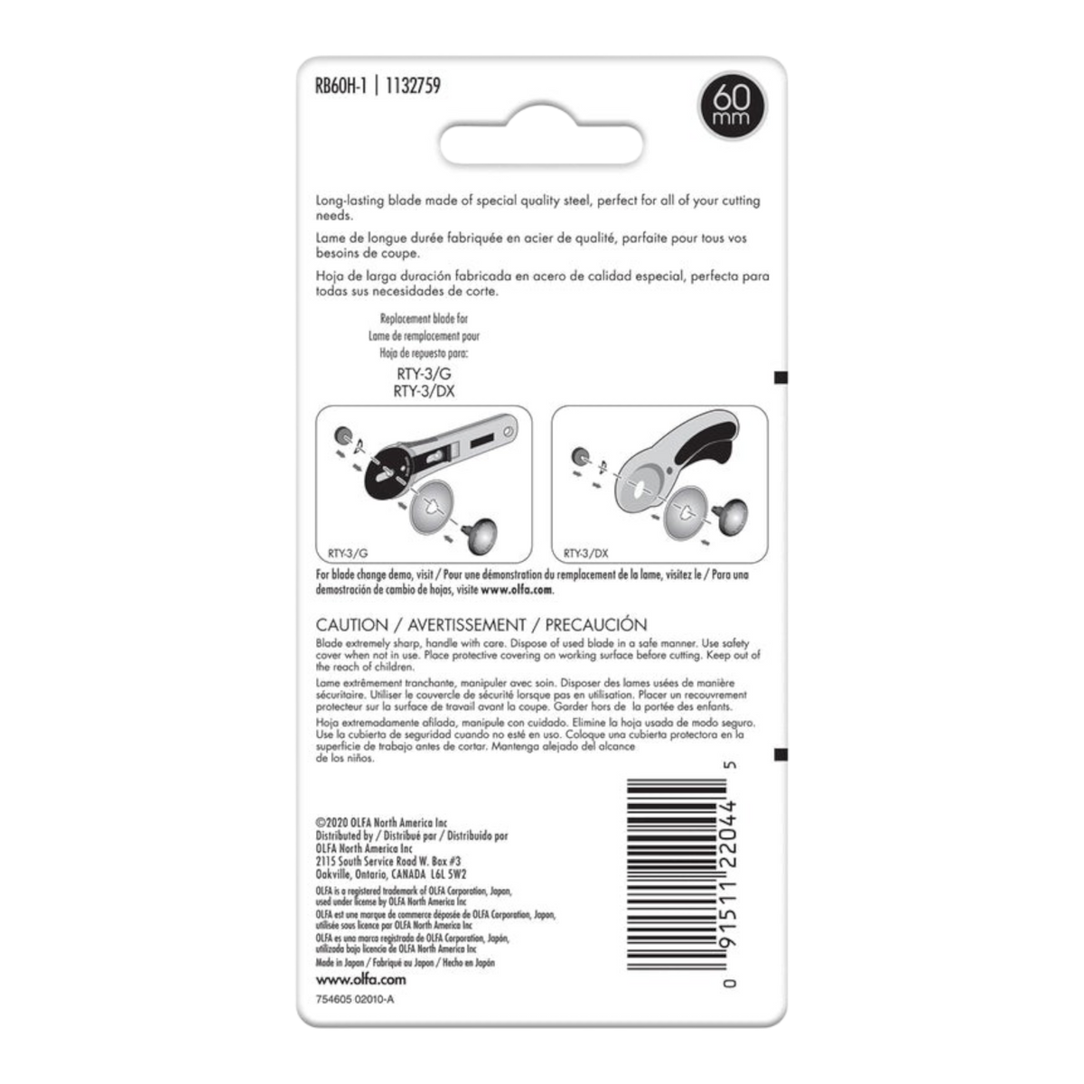Olfa Rotary Blade Endurance 60 mm