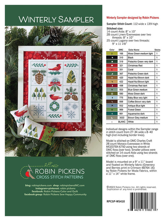Winterly Sampler Cross Stitch Pattern , quilting and craft projects