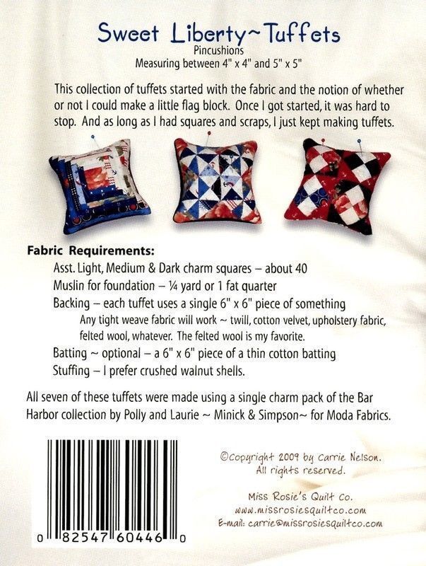Schnibbles - Sweet Liberty Tuffets Pincushions Pattern , quilting and craft projects