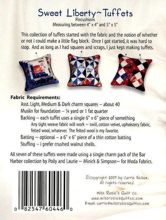 Schnibbles - Sweet Liberty Tuffets Pincushions Pattern , quilting and craft projects