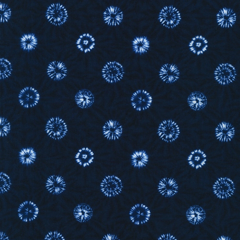 Shibori Blues Collection-Dots Navy sewing and quilting product