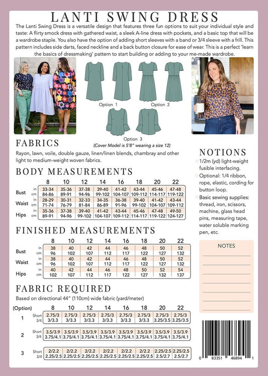 Lanti Swing Dress Pattern , quilting and craft projects