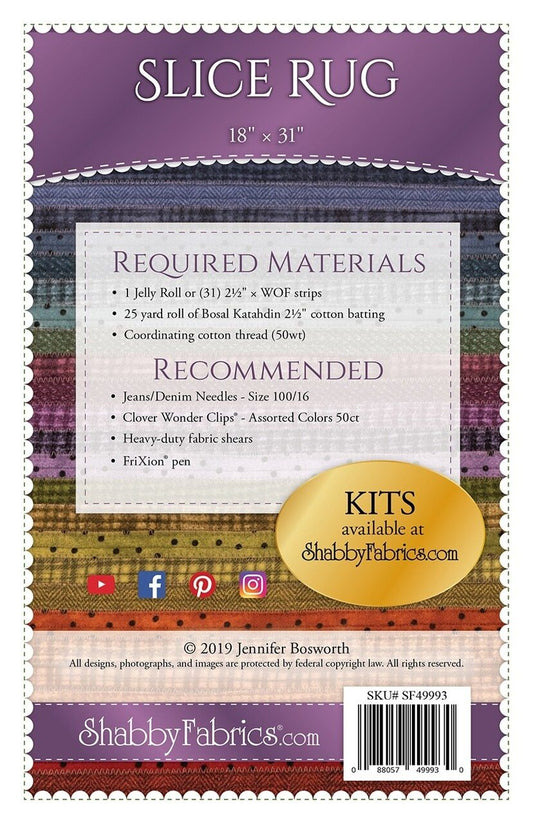 Slice Jelly Roll Rug Pattern for patchwork, quilting and sewing