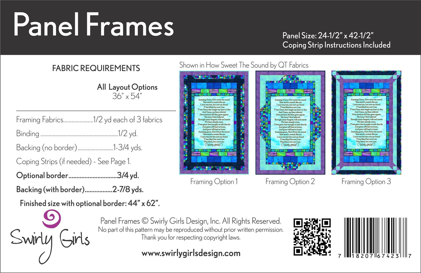 Panel Frames Pattern for patchwork, quilting and sewing