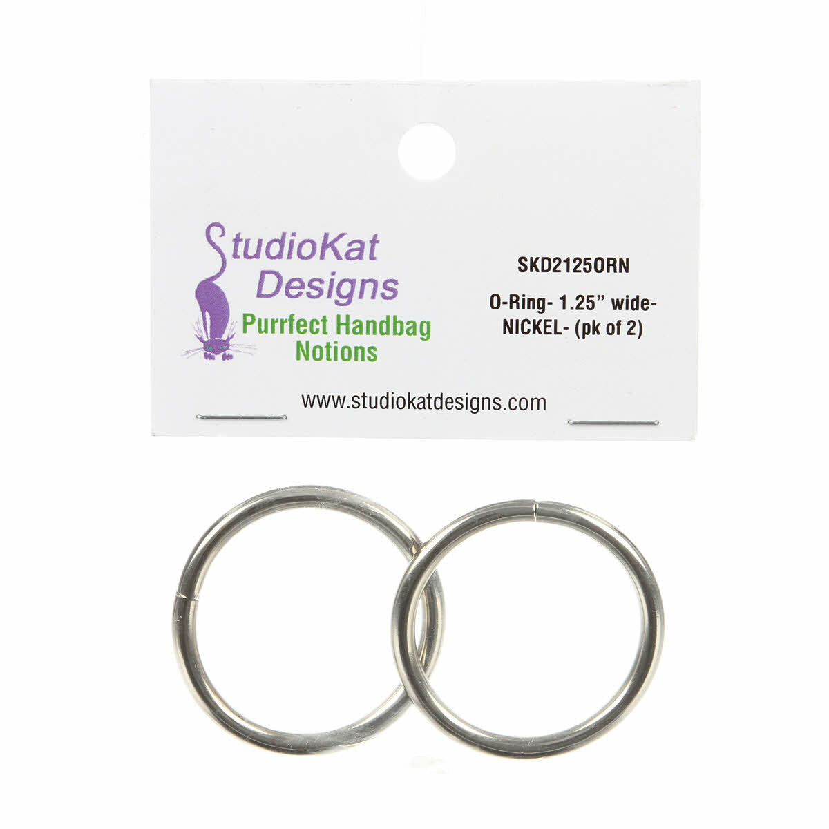 SKD - 32 mm O-Rings Nickel 2pk for bag making and sewing projects