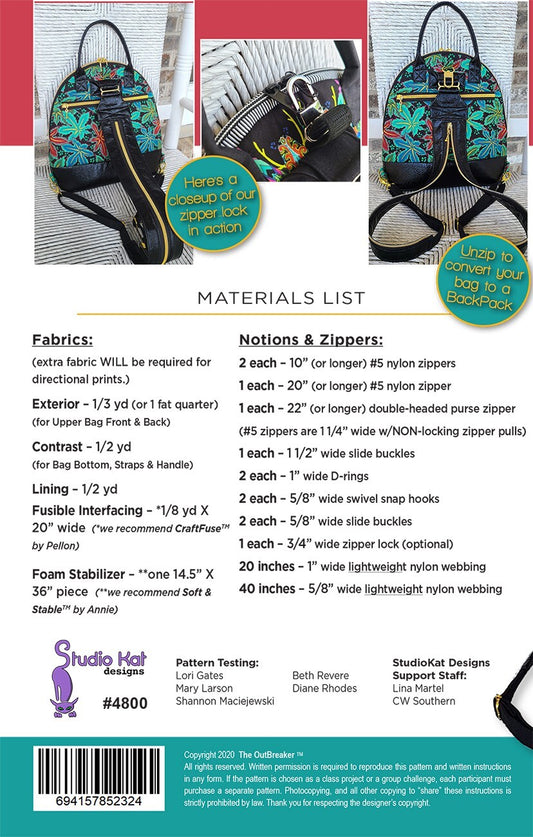 The Outbreaker Bag Pattern , quilting and craft projects