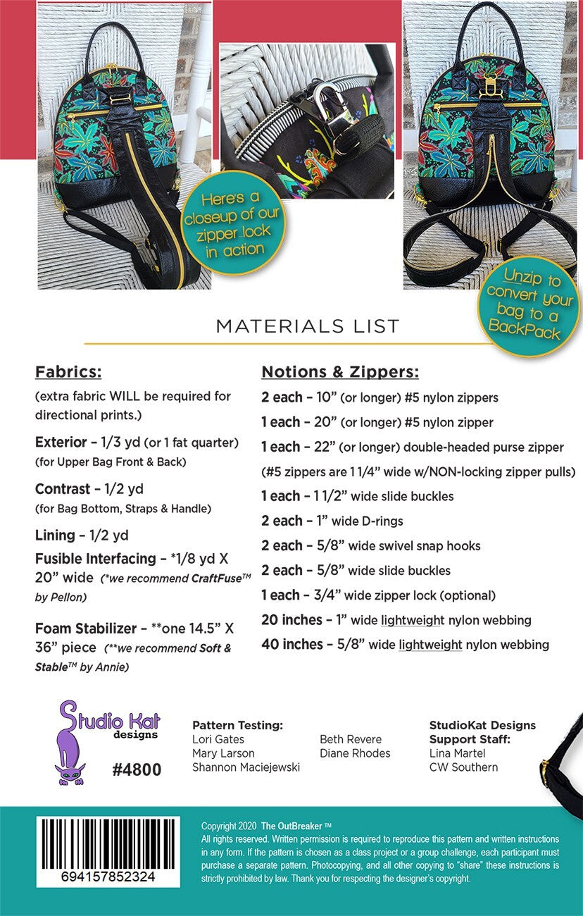 The Outbreaker Bag Pattern , quilting and craft projects