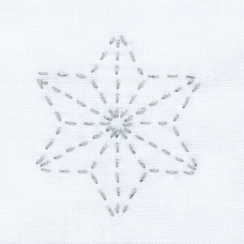 Sashiko Lamè Thread - Light Grey , piecing and stitching