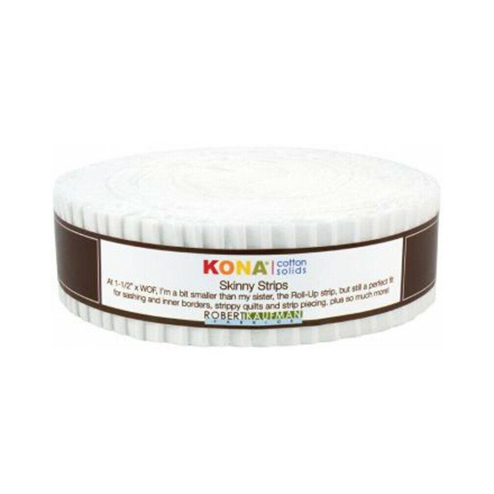 Kona Cotton Solids Skinny Strips White Colorway
