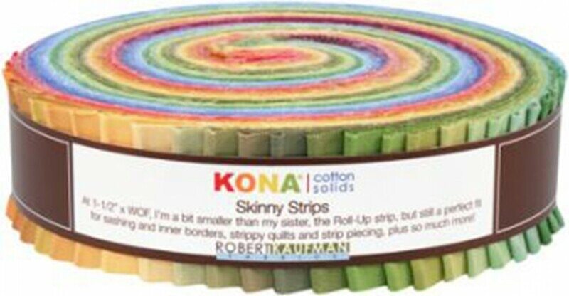 Kona Cotton Solids Skinny Strips Dusty Colorway for patchwork, quilting and sewing