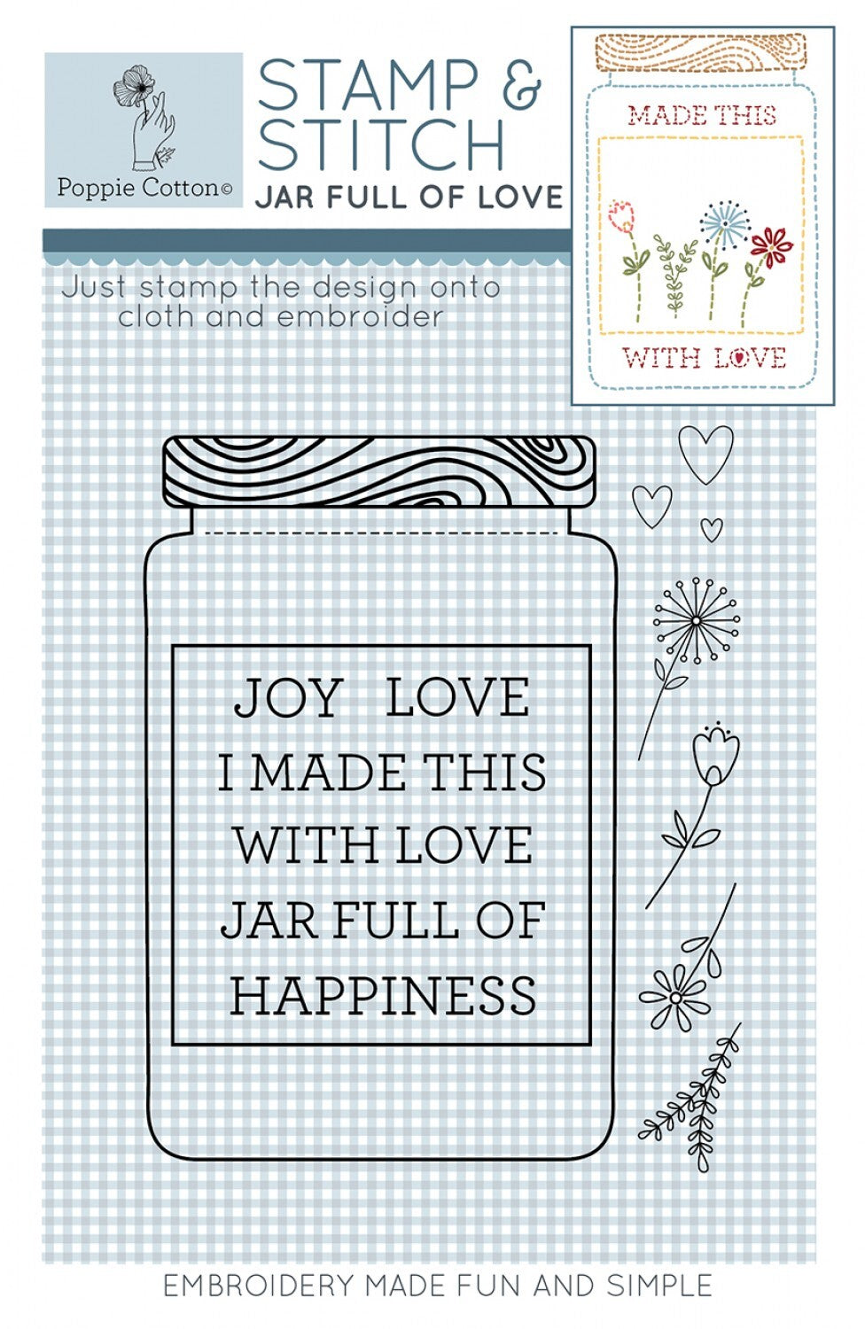 Rubber Stamp and Stitch Jar Full of Love Label sewing and quilting product