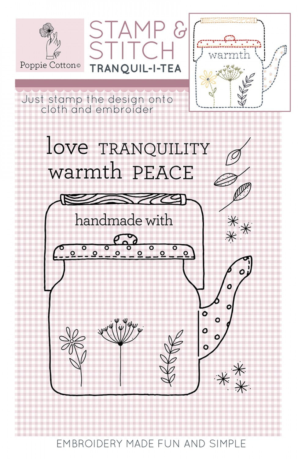 Rubber Stamp and Stitch Tranquil-i-tea Label sewing and quilting product