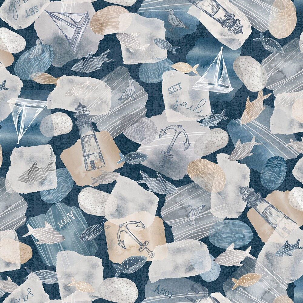 Set Sail - Dk Blue - Sail All Over sewing and quilting product