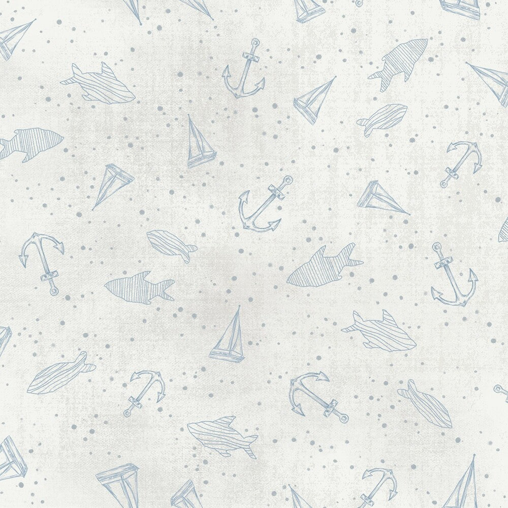 Set Sail - LIGHT SILVER MOTIF LINEWORK TOSS sewing and quilting product