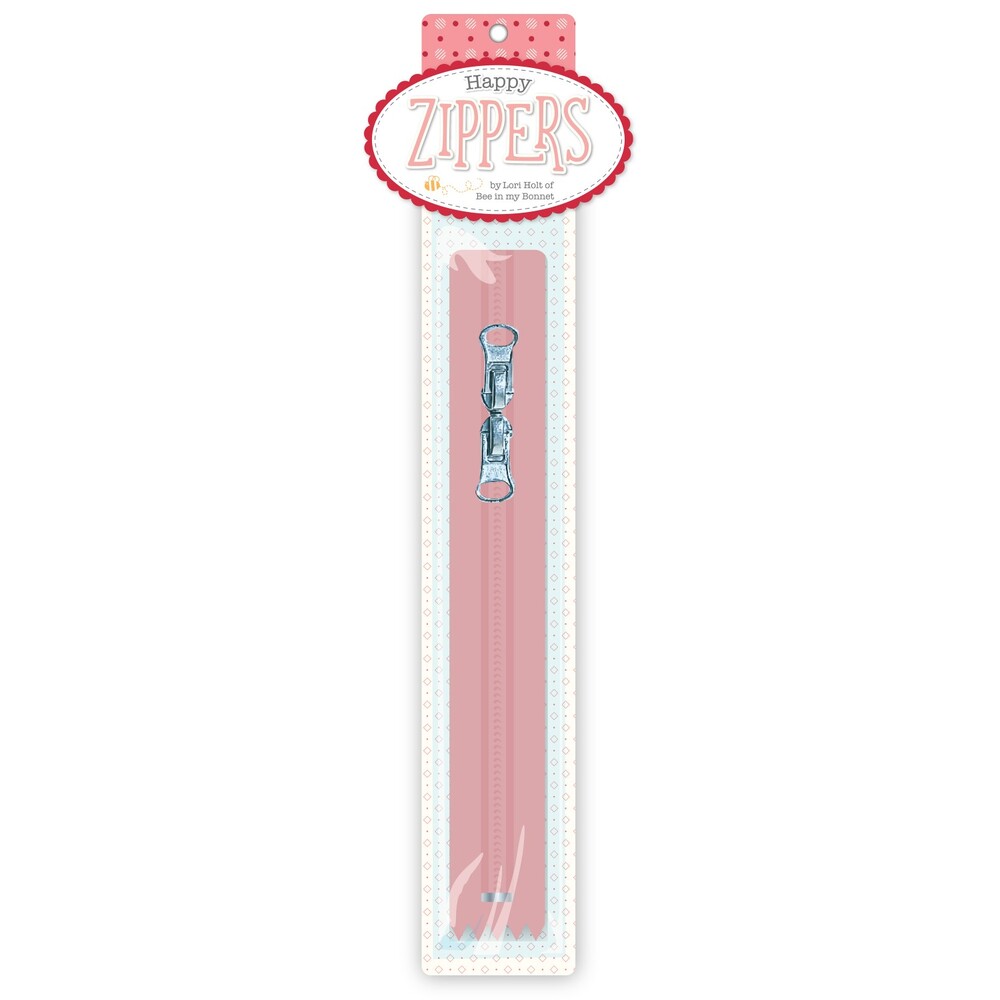 Lori Holt Happy Zippers 406 mm CORAL for bag making and sewing projects
