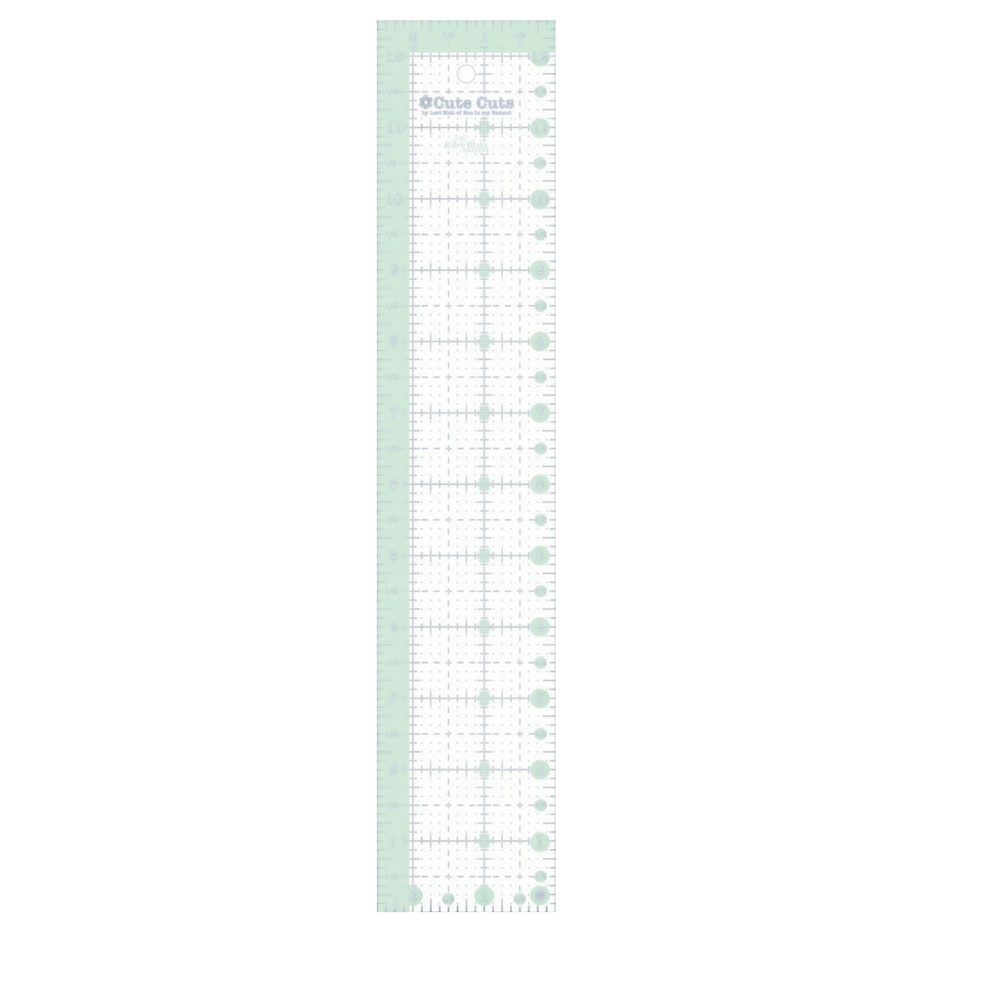 Lori Holt 64 mm x 318 mm Cute Cut Ruler for precise cutting, marking and patchwork