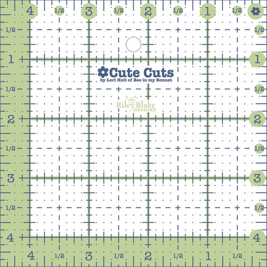 Lori Holt - 89 mm Square Cute Cut Ruler for precise cutting, marking and patchwork