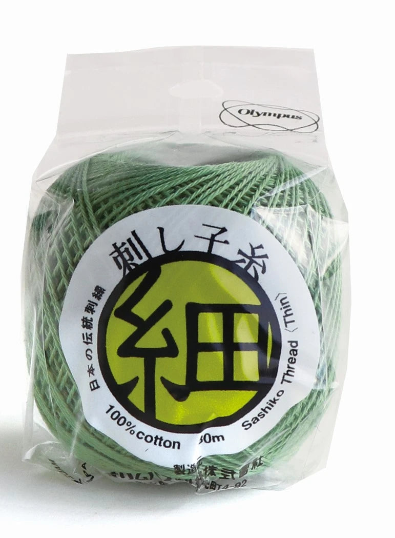 Sashiko Thread Fine Green 80m